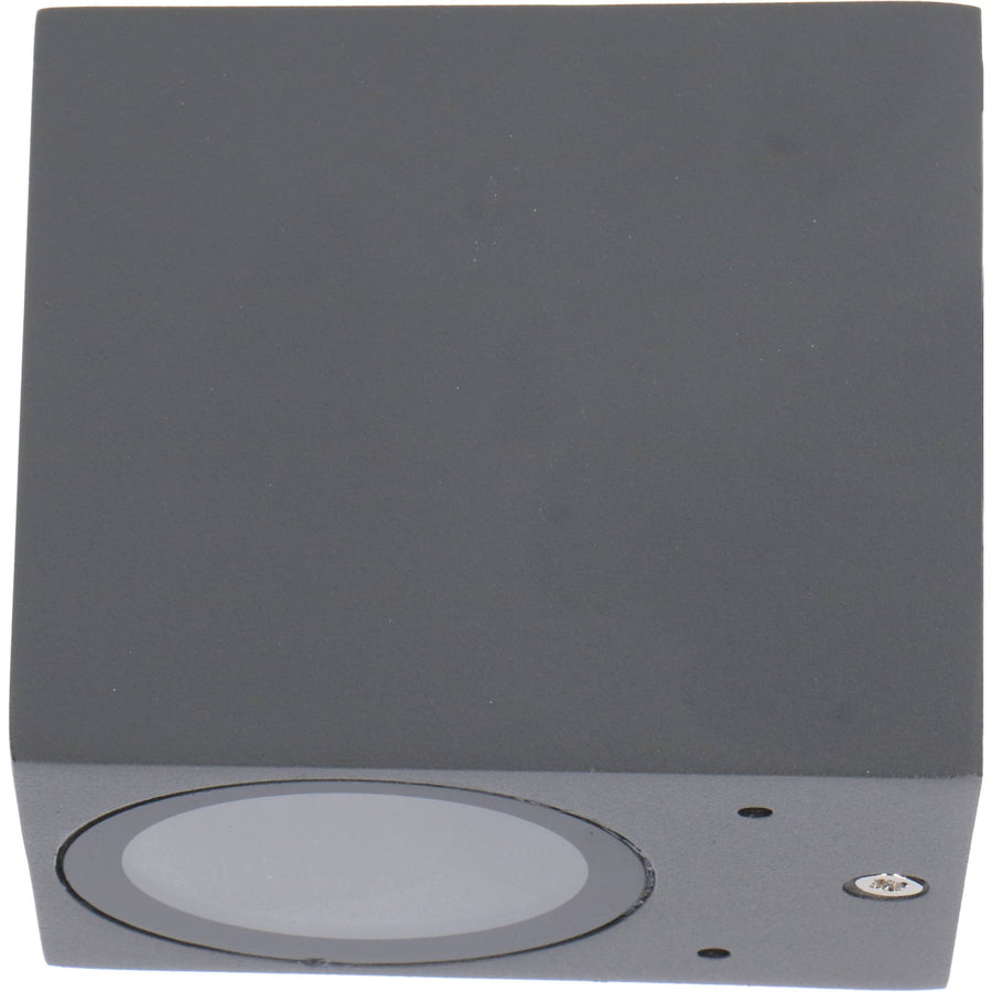 NØRD Down - LED's Light LED Wandlamp Buiten met GU10 fitting - Vierkant - IP44 - Antraciet - Model Rome Wandlampen LED.nl