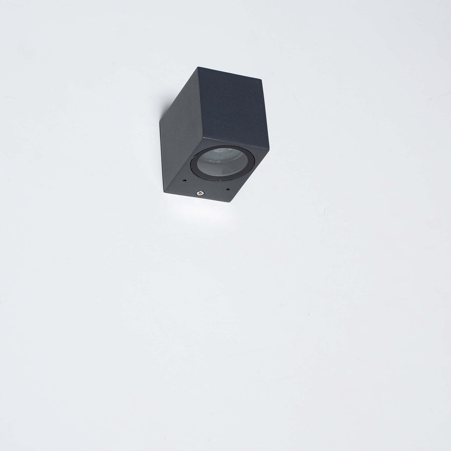 NØRD Down - LED's Light LED Wandlamp Buiten met GU10 fitting - Vierkant - IP44 - Antraciet - Model Rome Wandlampen LED.nl