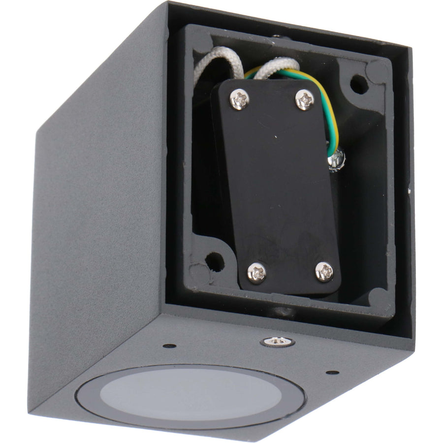 NØRD Down - LED's Light LED Wandlamp Buiten met GU10 fitting - Vierkant - IP44 - Antraciet - Model Rome Wandlampen LED.nl