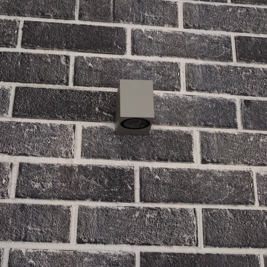 NØRD Down - LED Wandlamp buiten met GU10 fitting - Rome - Vierkant - IP44 - Grijs Wandlampen LED.nl