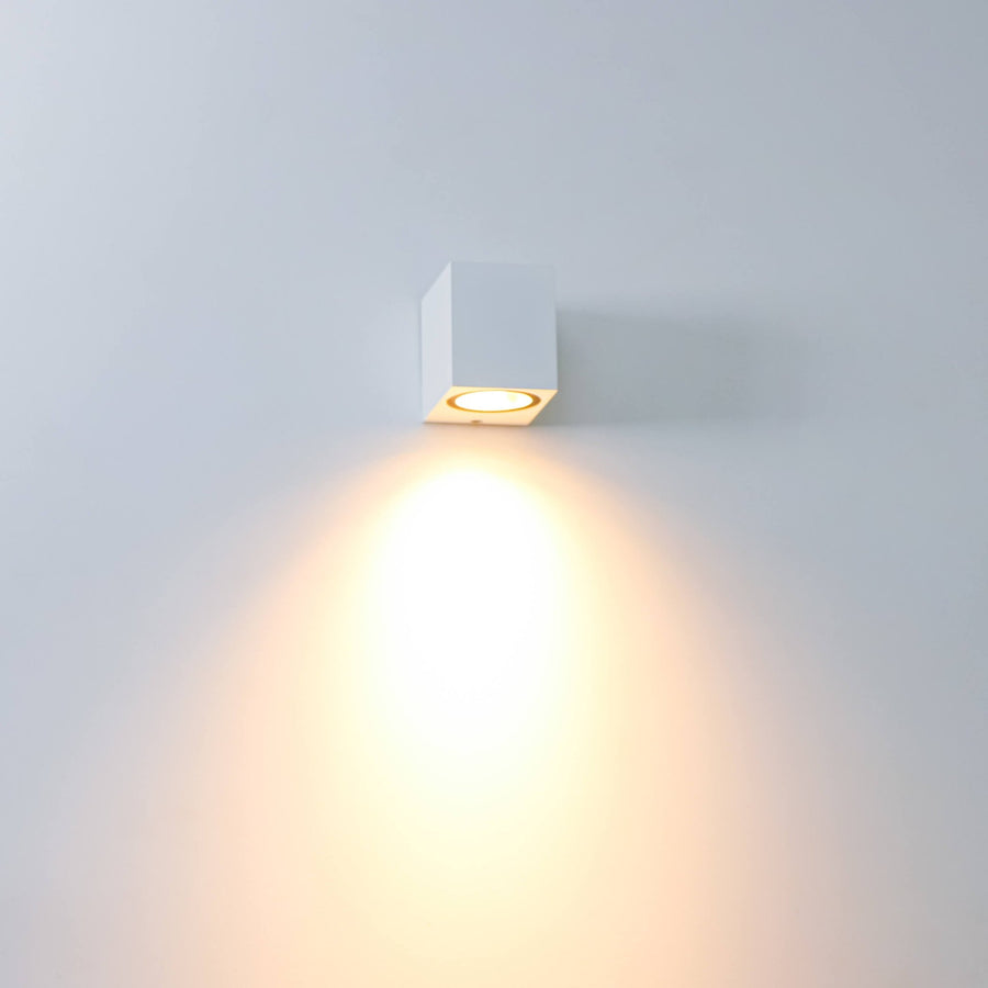 NØRD Down - LED's Light LED Wandlamp Buiten met GU10 fitting - Vierkant - IP44 - Wit - Model Rome Wandlampen LED.nl