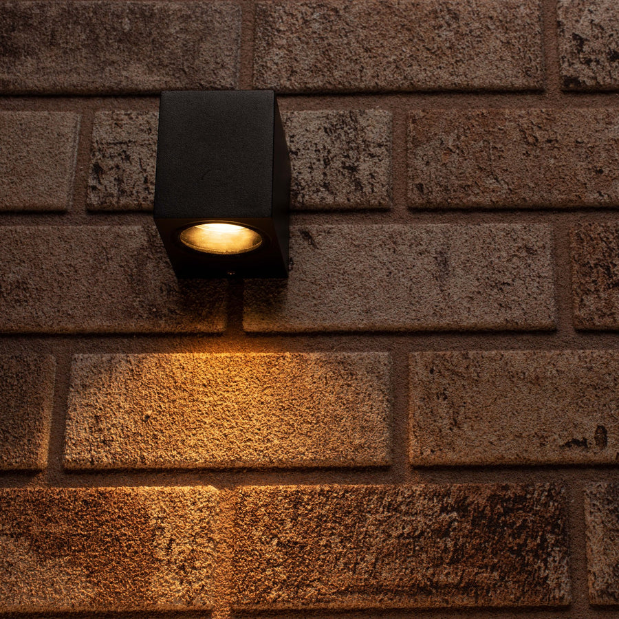 NØRD Down - LED's Light LED Wandlamp Buiten met GU10 fitting - Vierkant - IP44 - Zwart - Model Rome Wandlampen LED.nl