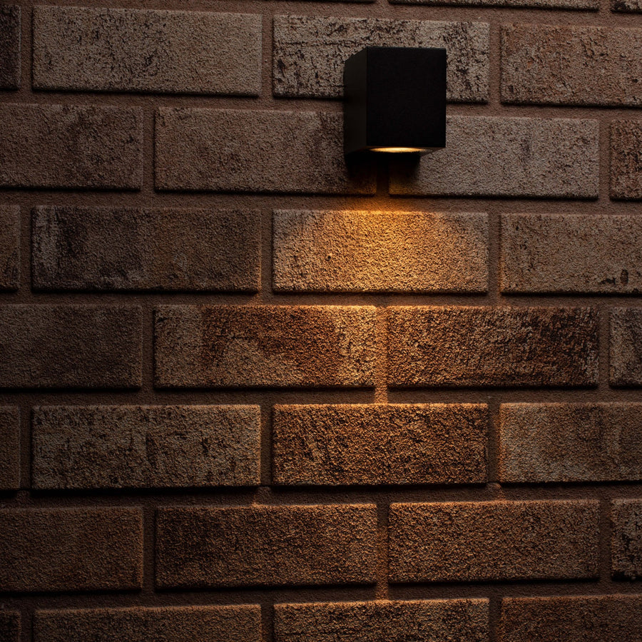NØRD Down - LED's Light LED Wandlamp Buiten met GU10 fitting - Vierkant - IP44 - Zwart - Model Rome Wandlampen LED.nl