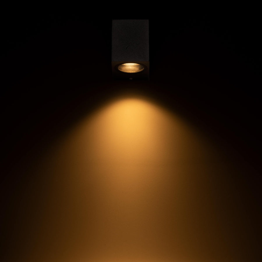 NØRD Down - LED's Light LED Wandlamp Buiten met GU10 fitting - Vierkant - IP44 - Zwart - Model Rome Wandlampen LED.nl