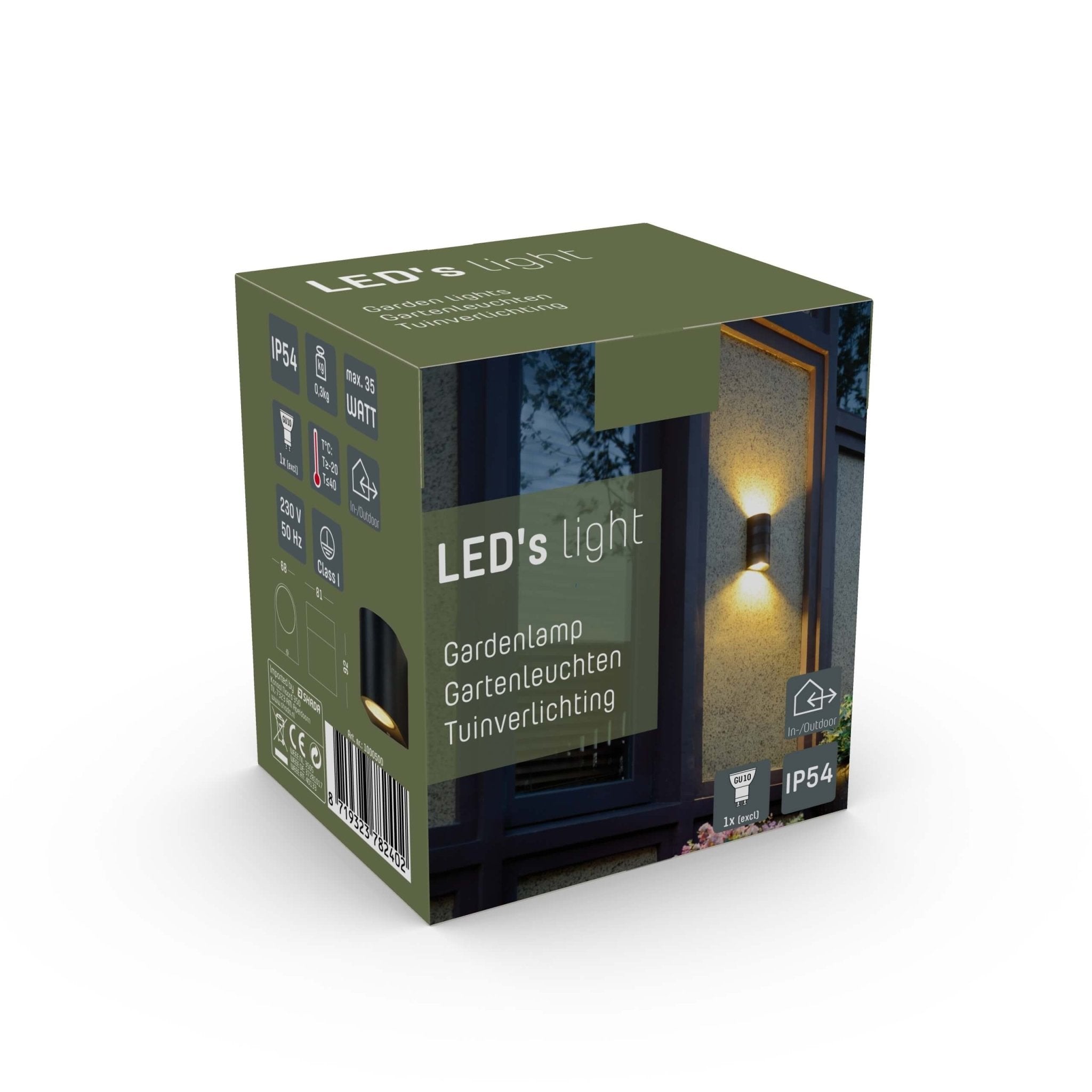 5 pack - LED's Light LED Wandlamp buiten met GU10 fitting - Rond - Model San Marino - IP44 - Zwart Wandlampen LED.nl