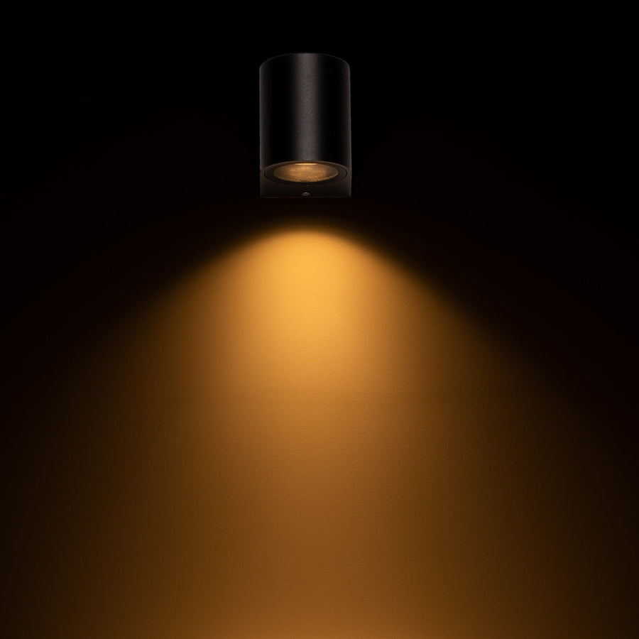 LED's Light LED Wall lamp outdoor with GU10 fitting - Round - Model San Marino - IP44 - Black - LED.nl