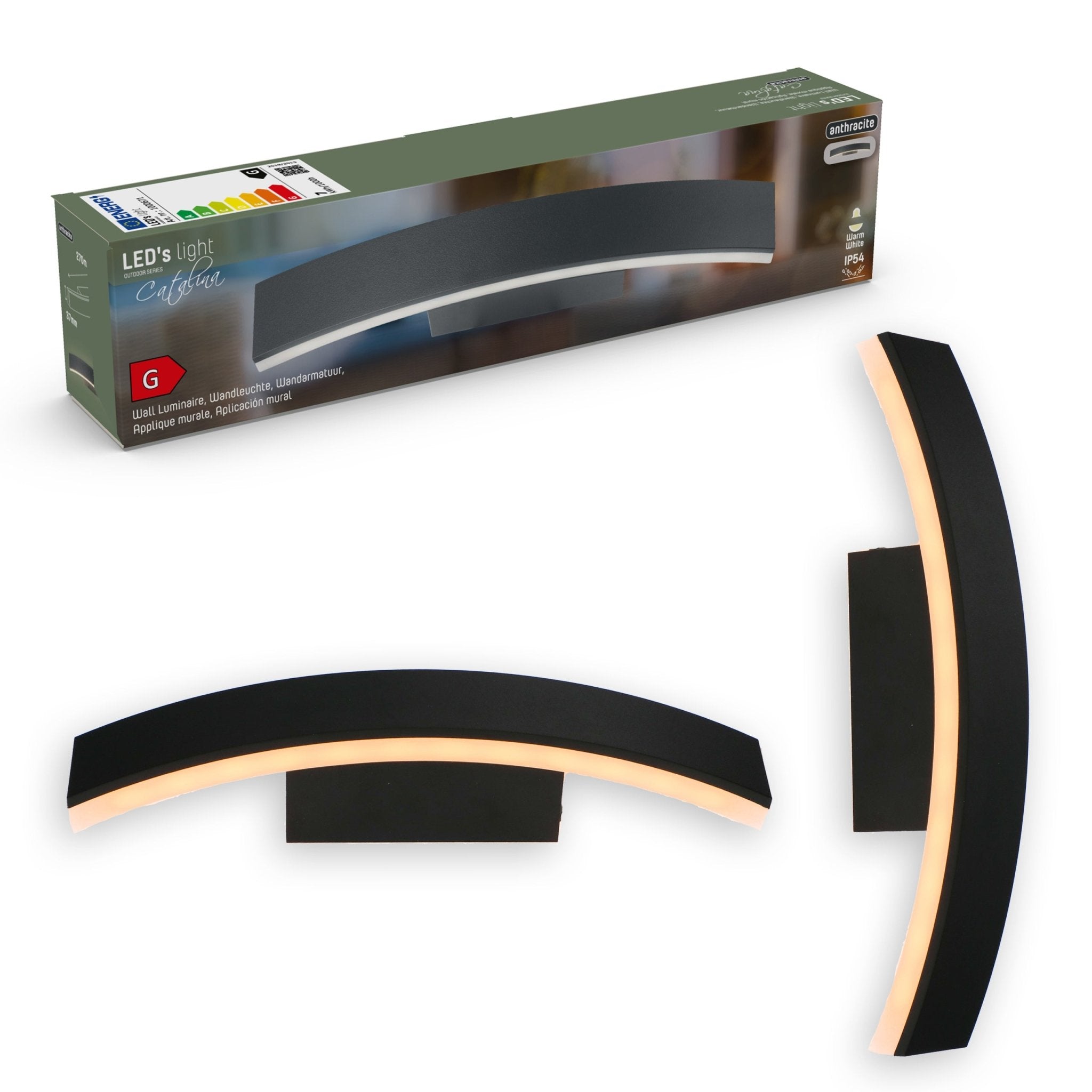 3 pack LED's Light Wandlamp Buiten - Model Todi - Draaibaar - Rondom warm wit licht - IP54 - Antraciet Wandlampen LED.nl