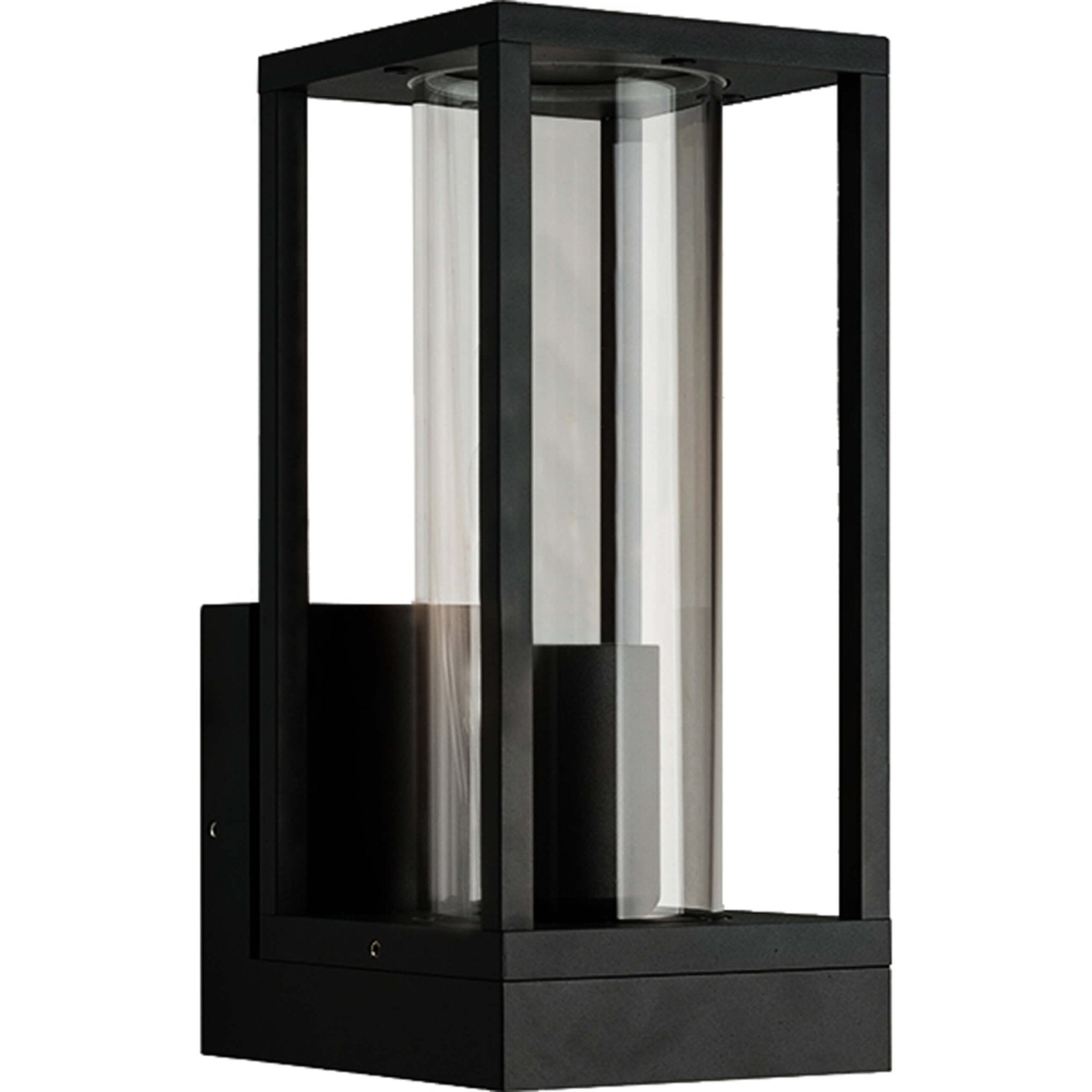 LED Wandlamp met glazen ruiten - Rechthoek - E27 fitting - IP44 - Zwart - LED.nl