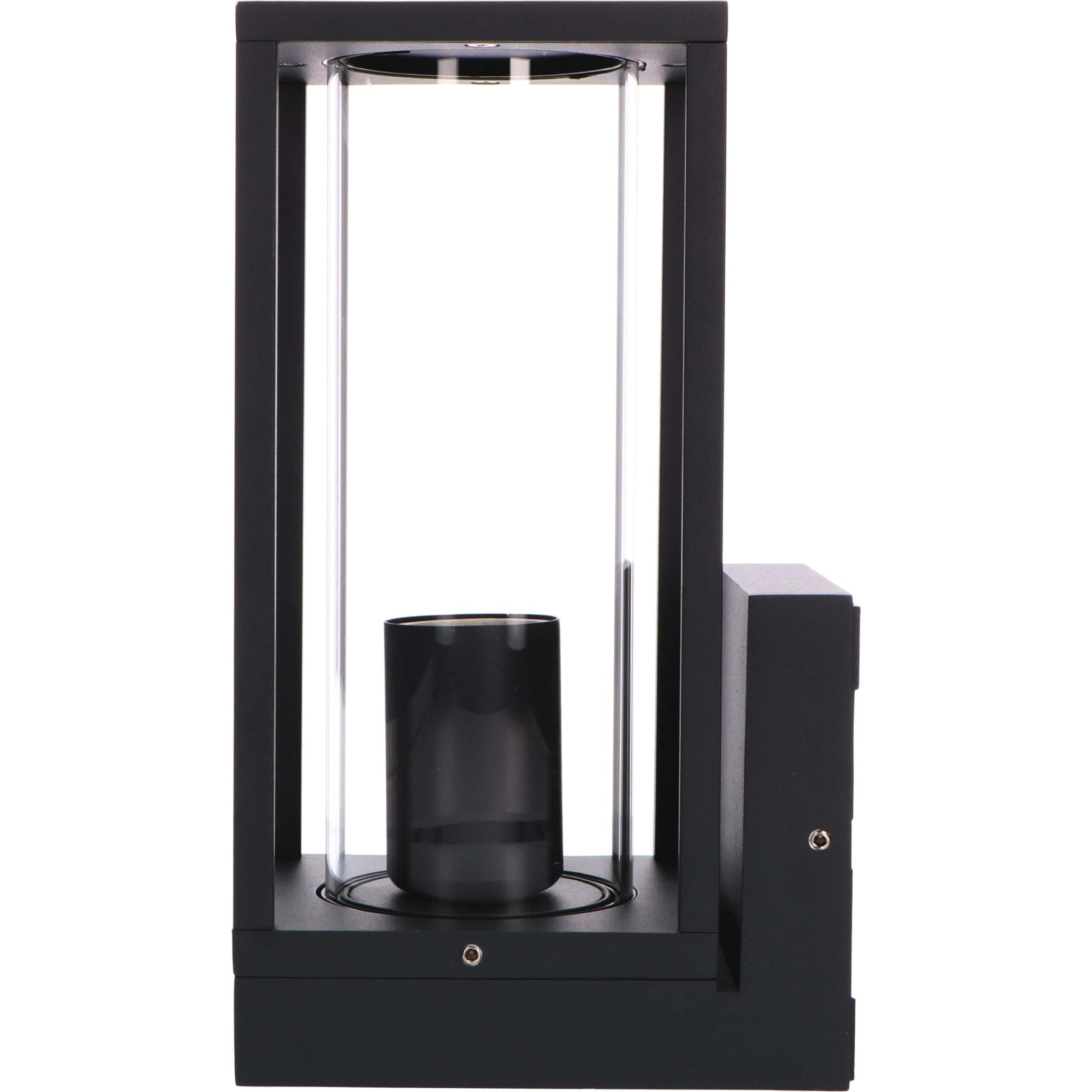 LED Wandlamp met glazen ruiten - Rechthoek - E27 fitting - IP44 - Zwart - LED.nl