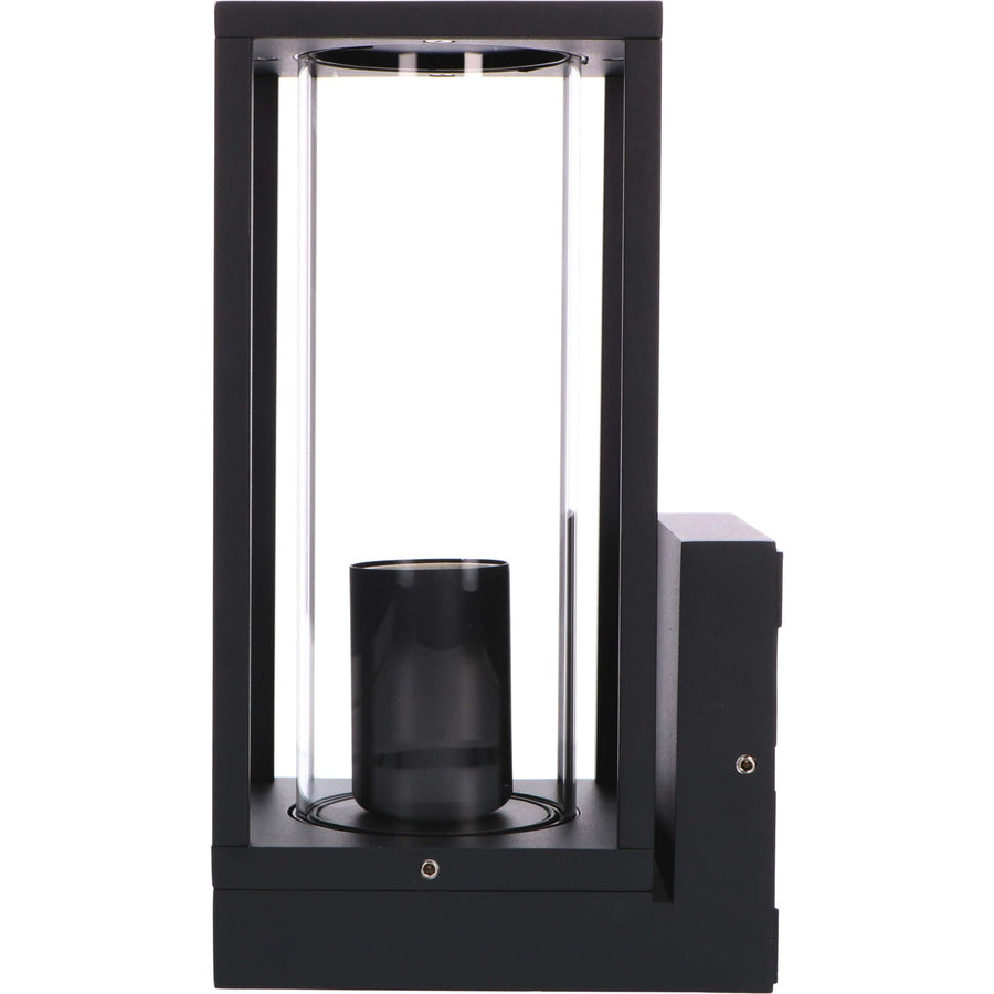 2 pack LED's Light LED Wandlamp met glazen ruiten - Rechthoek - E27 fitting - IP44 - Zwart Wandlampen LED.nl