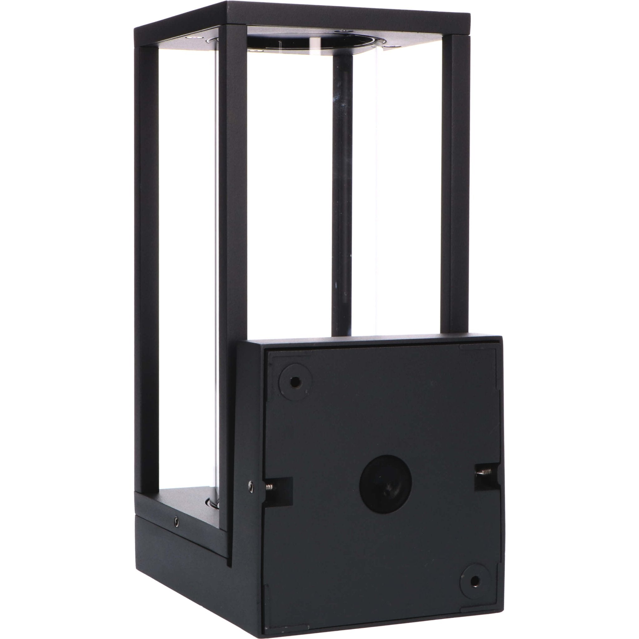 LED Wandlamp met glazen ruiten - Rechthoek - E27 fitting - IP44 - Zwart - LED.nl