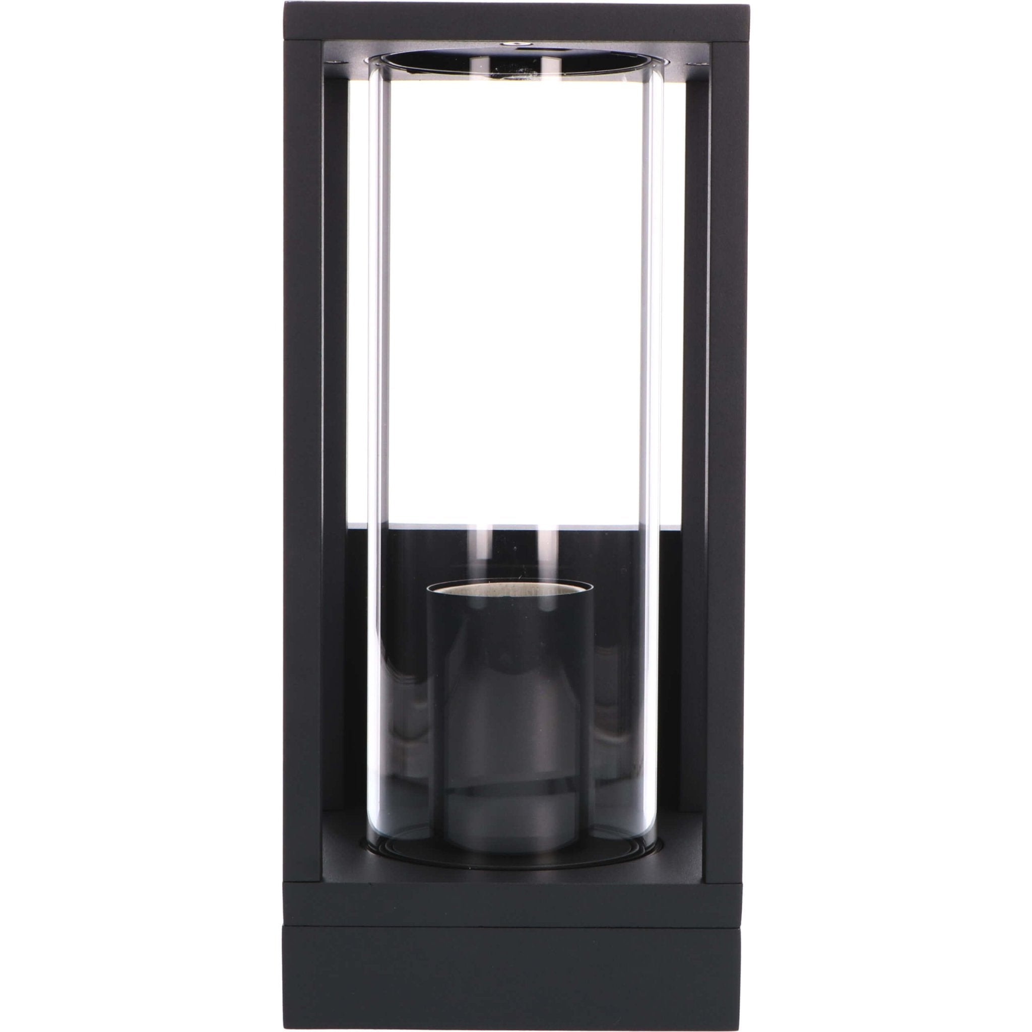 LED Wandlamp met glazen ruiten - Rechthoek - E27 fitting - IP44 - Zwart - LED.nl