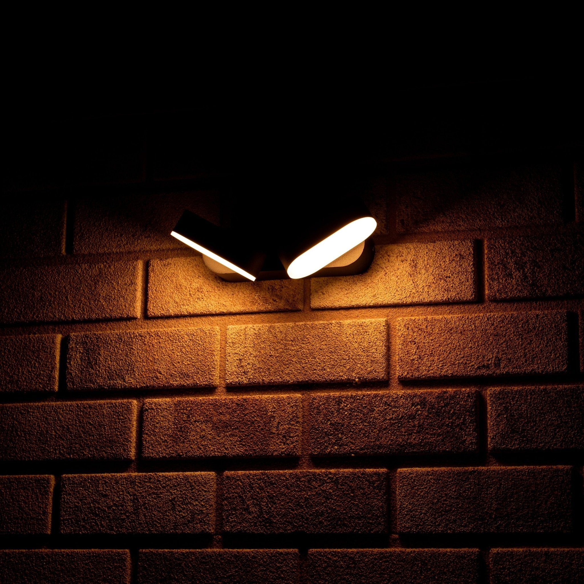 LED Wandspot Dubbel - Draaibaar - Warm wit licht - IP44 - Rieti - Zwart - LED.nl