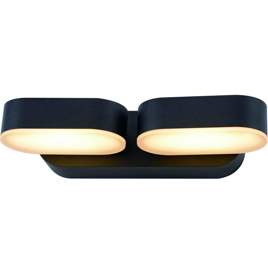 2 pack LED's Light Dubbele LED Buitenlamp - Model Rieti - Warm wit - IP44 waterbestendig - Zwart Wandlampen LED.nl