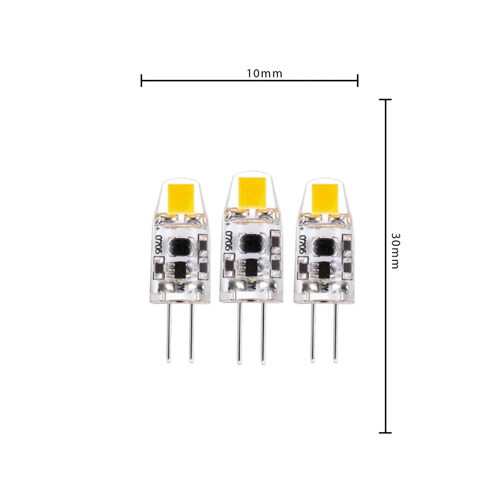 G4 LED Lampen - 12V - 1W vervangt 10W - Warm wit licht - 3PACK Dimbare steeklampjes LED.nl