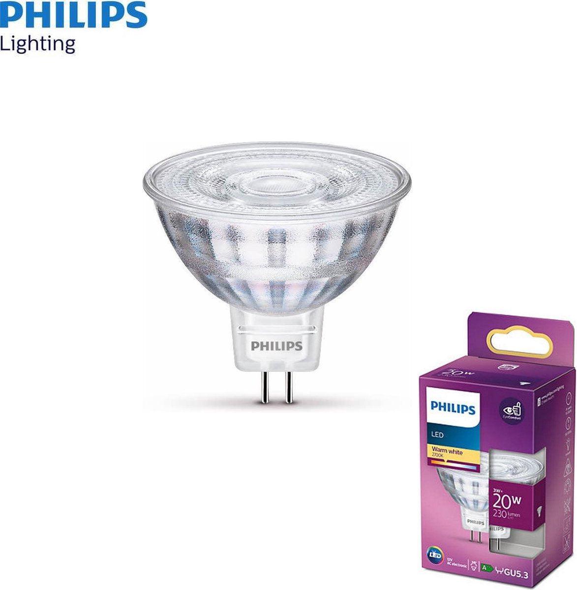 Philips LED lamp - MR16 - GU5.3 fitting - 3W = 20W - Warm wit - 1 lampje - LED.nl