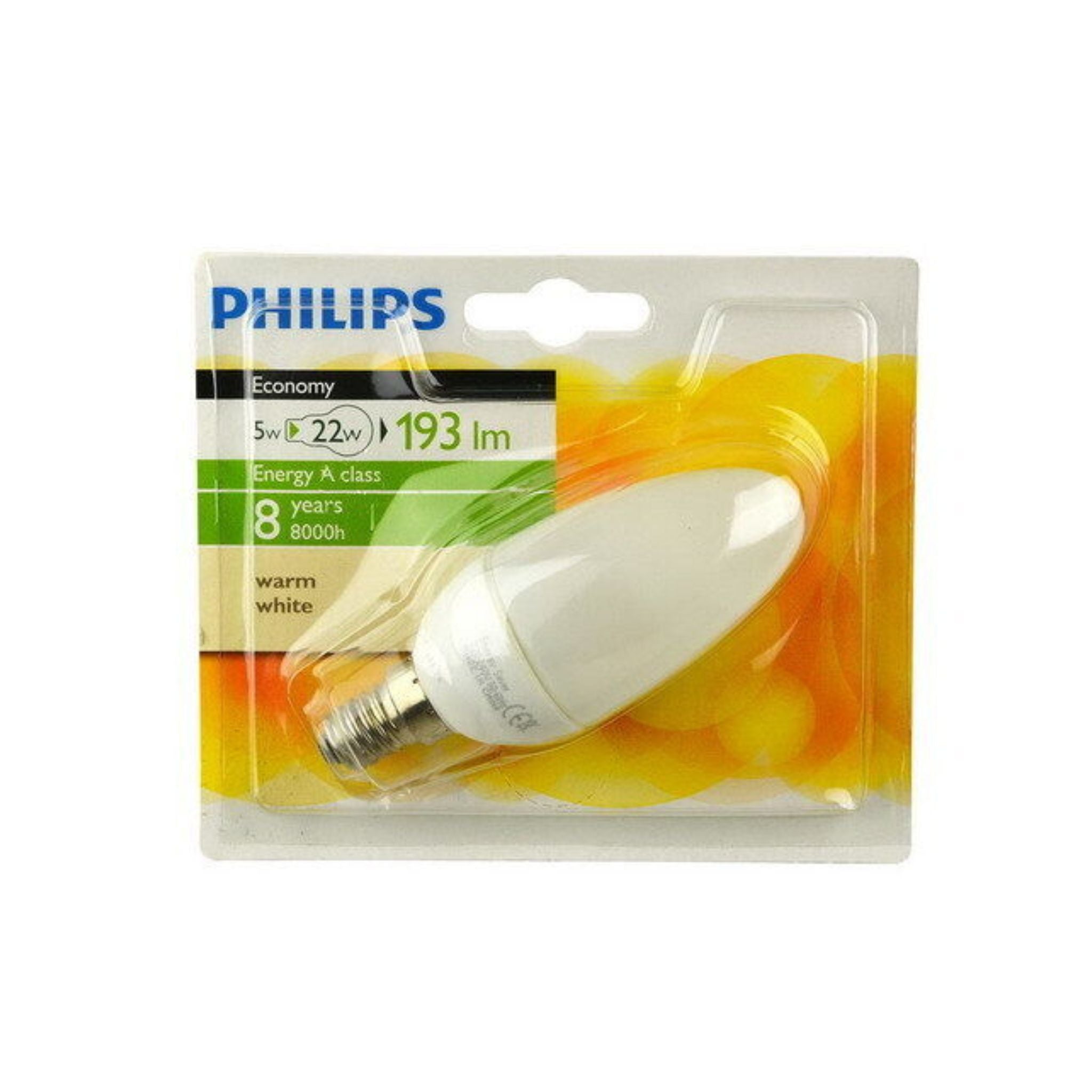 Philips Softone E14 Spaarlamp - Kaarsvormig - Mat - 5W vervangt 22W - Warm wit licht Spaarlampen LED.nl