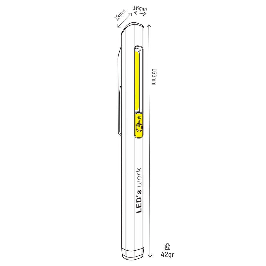 LED's Work Looplamp met Accu 150 - Ultra compact - Draadloos & Oplaadbaar - 2 lichtpunten Looplampen LED.nl