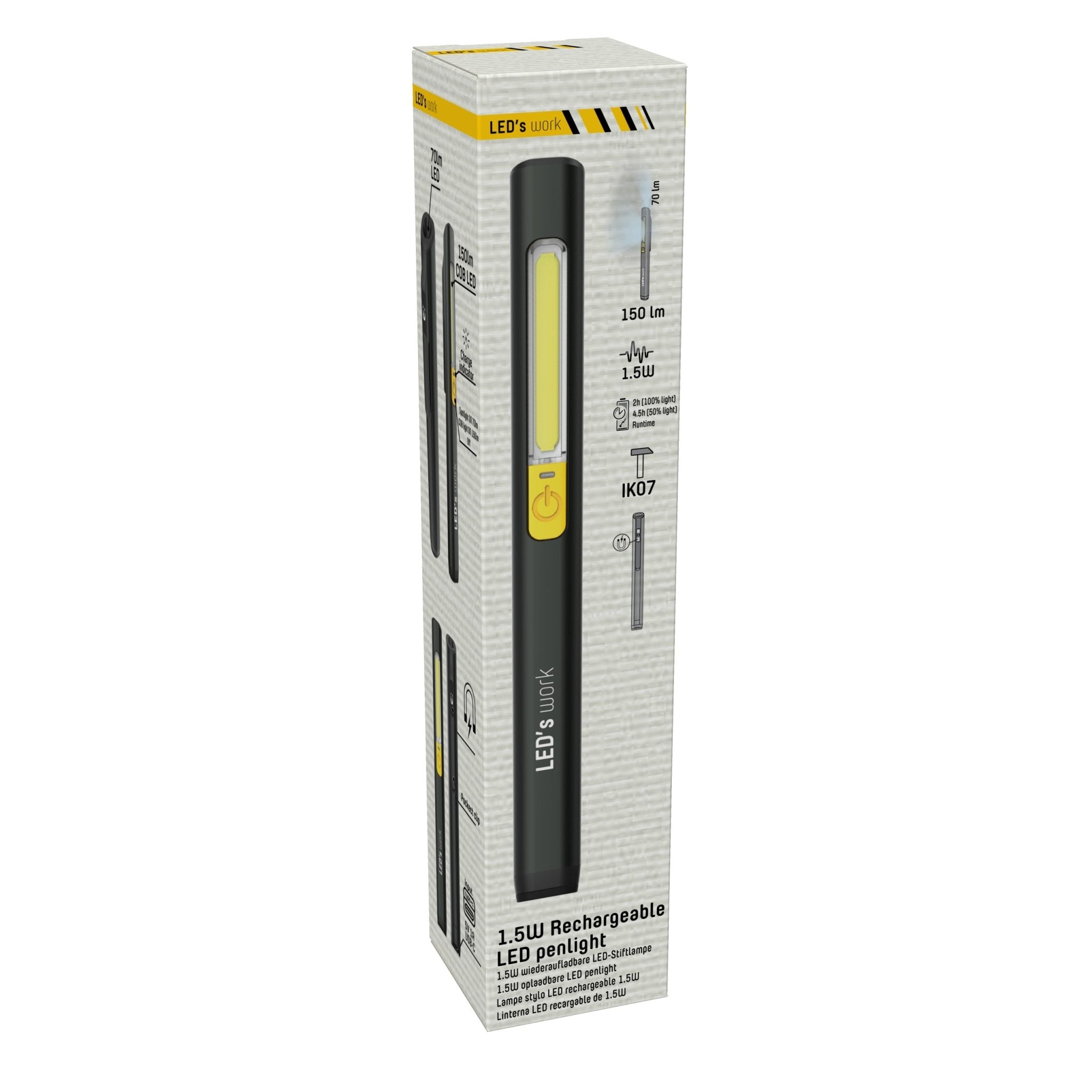 Professional Slim LED Looplamp met accu - Draadloos & Oplaadbaar - 2 lichtpunten - LED.nl