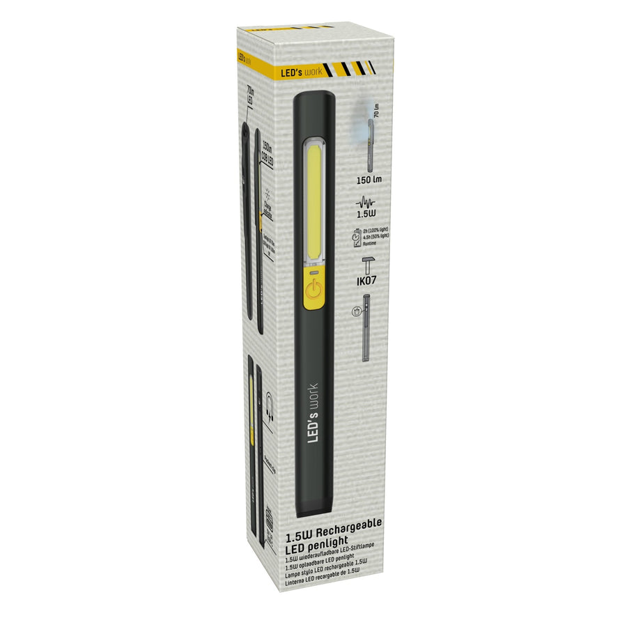 LED's Work Looplamp met Accu 150 - Ultra compact - Draadloos & Oplaadbaar - 2 lichtpunten Looplampen LED.nl