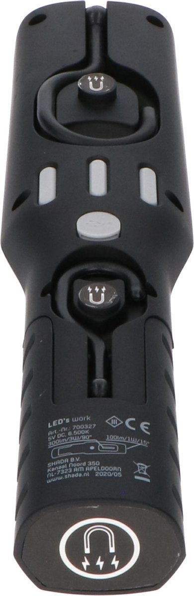 LED's Work Looplamp op Accu 300 - Oplaadbaar & draadloos - 2 lichtpunten LED.nl