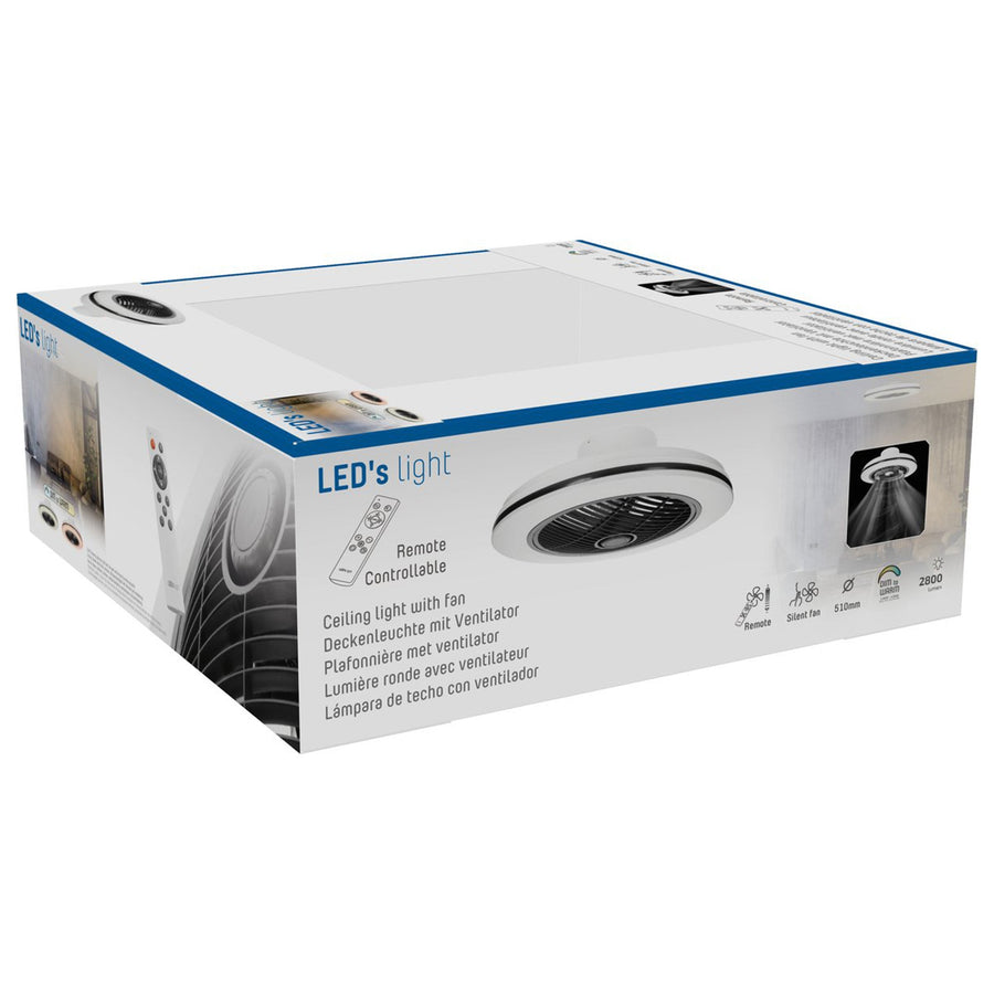 Proventa 3D Air Ceiling Fan with Light 50 cm - Distributes air throughout the room - With remote control - LED.nl