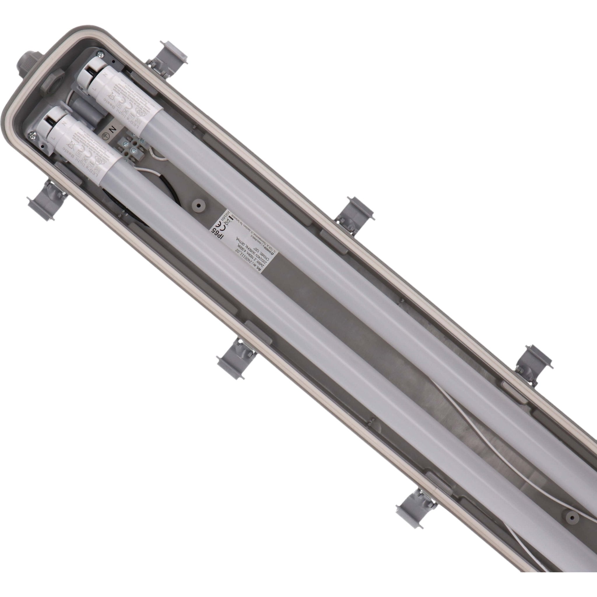 Proventa dubbele LED TL verlichting 60 cm – Incl. 2 LED TL buizen – IP65 waterdicht – 2160 lumen - LED.nl