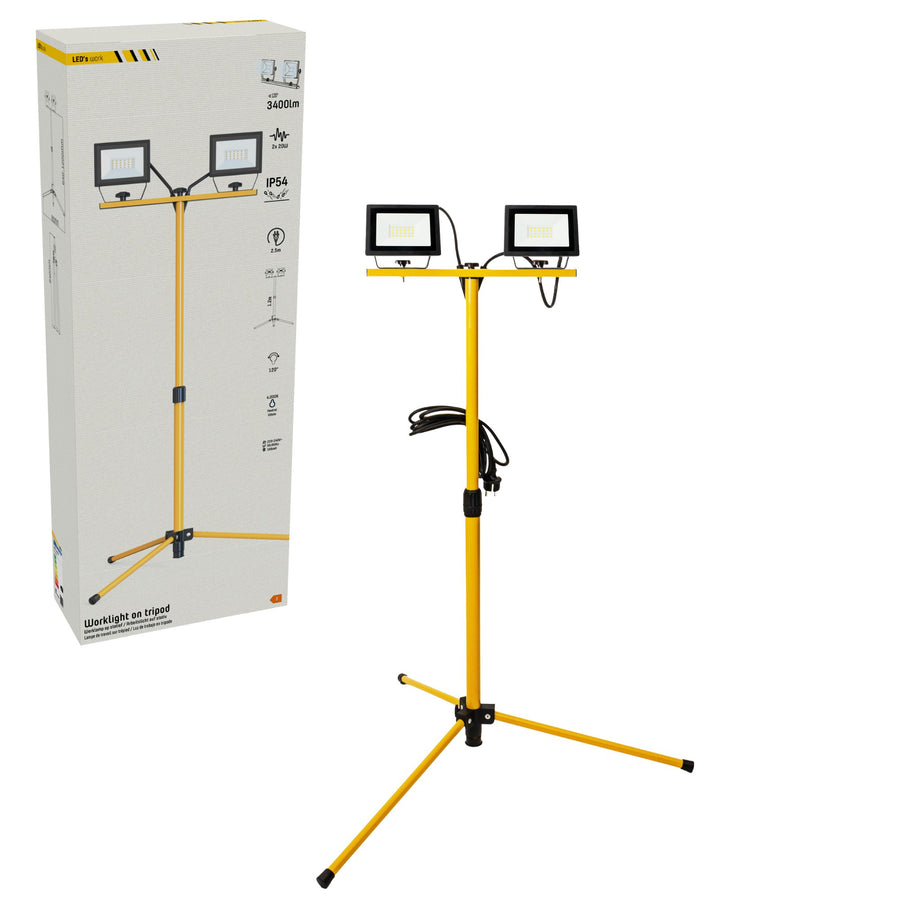 LED's Work Construction Lamp with DUO Tripod 4250 - IP54 waterproof - Height adjustable up to 1.20 meters - LED.nl