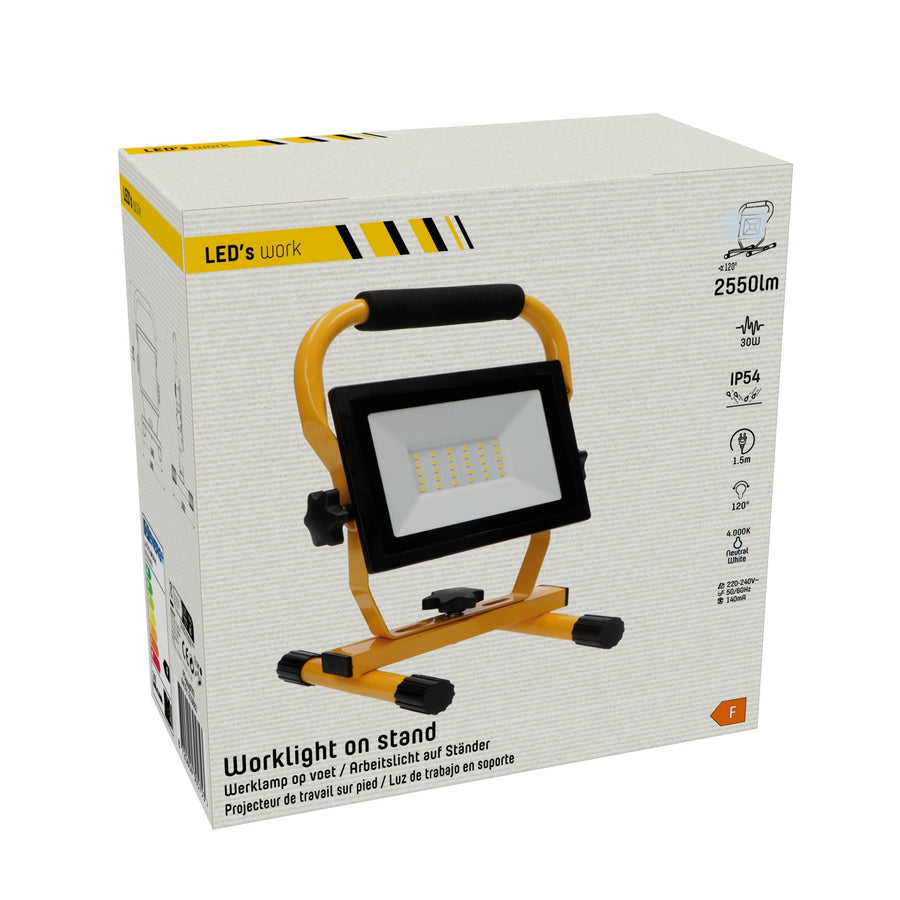 LED's Work 30W LED Werklamp Bouwlamp - Inklapbaar & Draaibaar - Stof- en waterbestendig - 2550 lm Lichtbronnen Led.nl