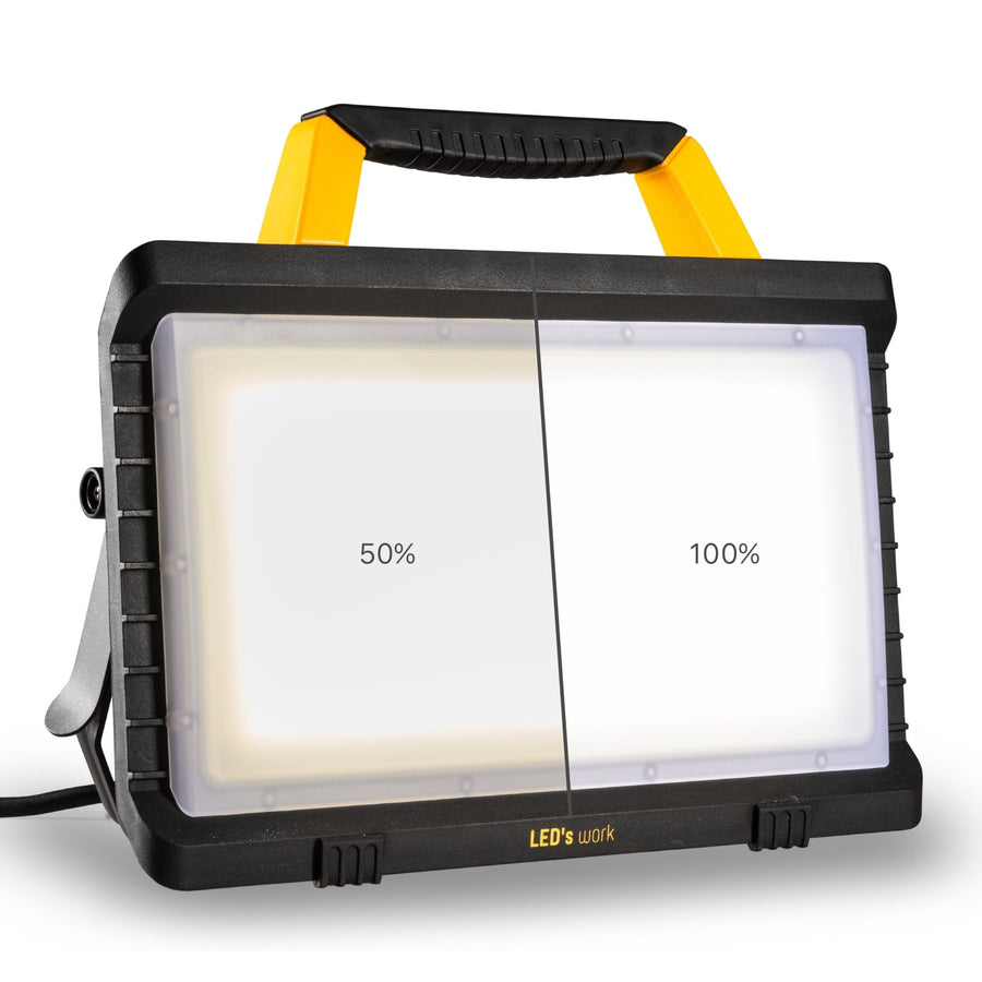 LED's Work Construction Lamp 5000 - 2 extra sockets - 5 meter cord - IP54 water and dust resistant - LED.nl