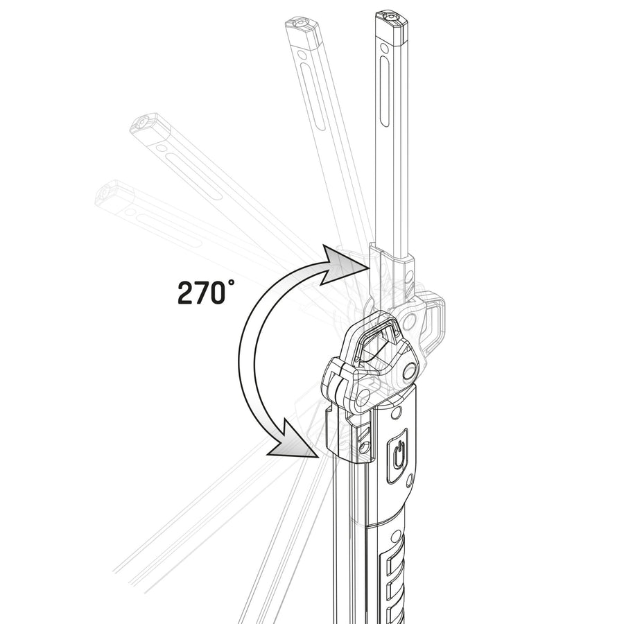 LED's Work Oplaadbare Looplamp 300 - Inspectielamp - Inklapbaar & Draadloos - Met magneet en haak Bouwlampen Led.nl