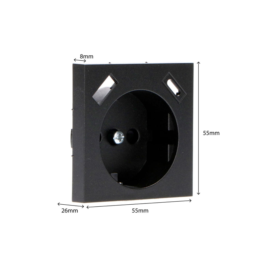 Reflex Insert plate for wall socket with USB-C &amp; USB - Black - LED.nl