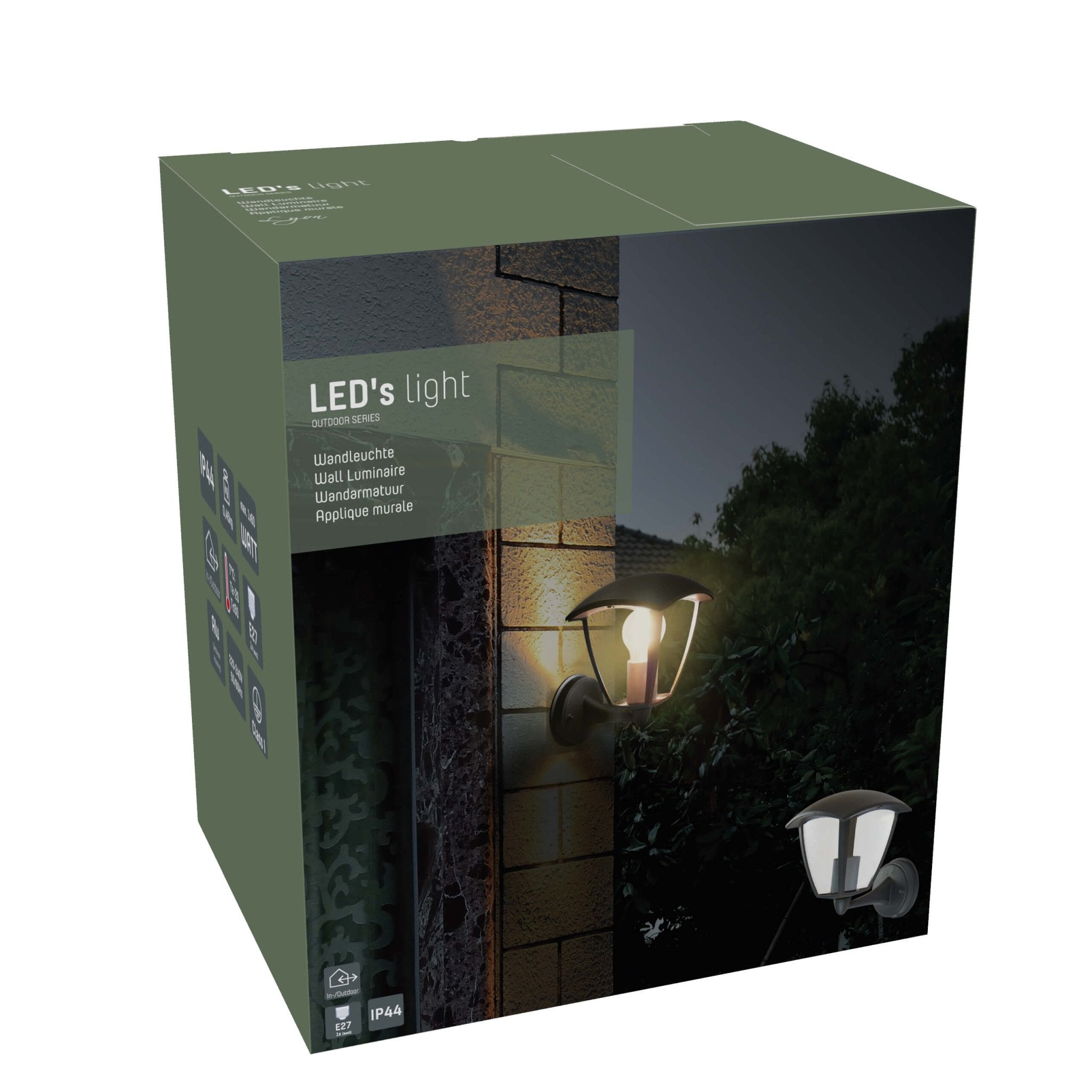 Retro LED Wandlamp met E27 fitting - Jesi - IP44 - Zwart Wandlampen LED.nl