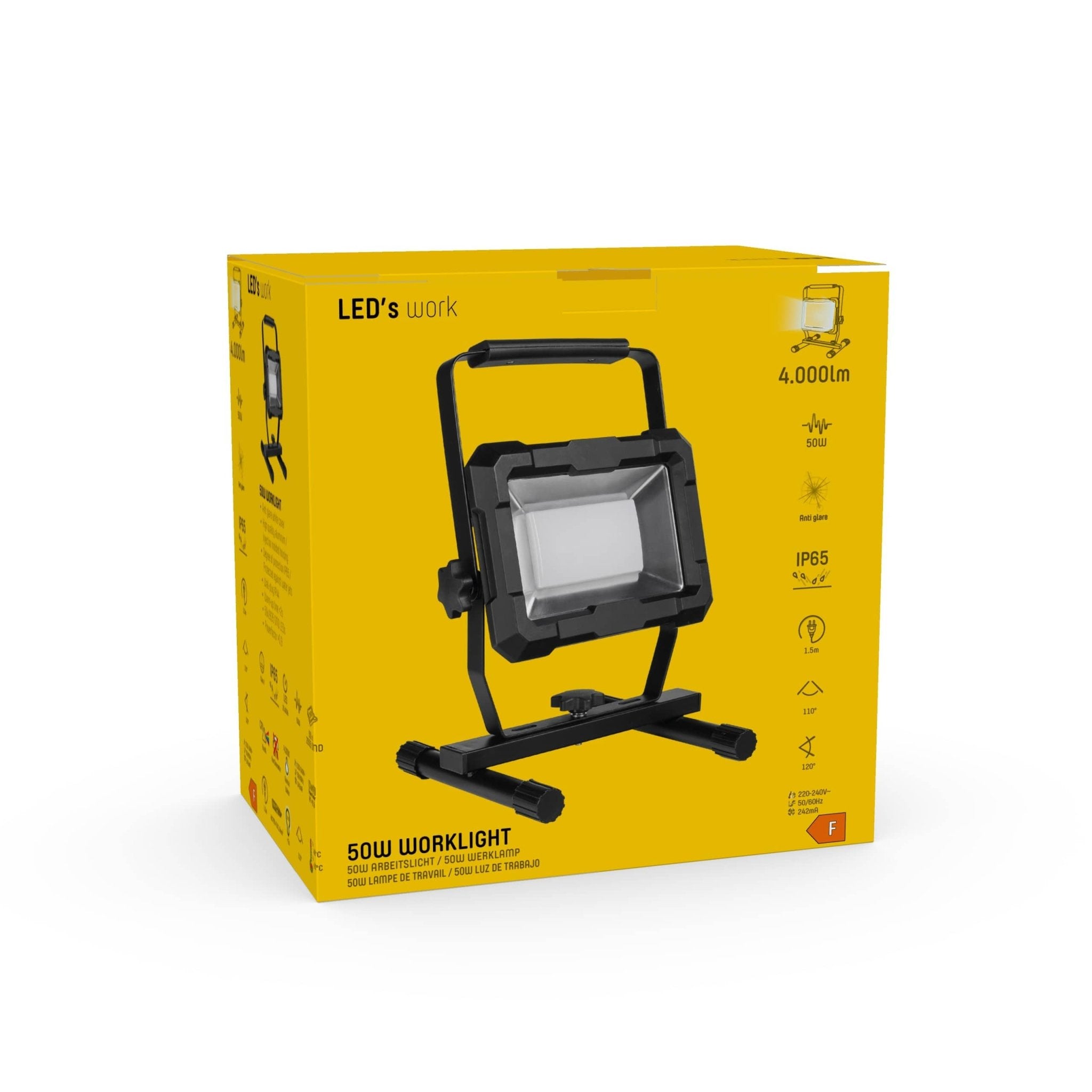 LED's Work Werklamp 4000 - Robuuste behuizing - Extra sterk snoer 150 cm - IP65 waterdicht - 50W Werklampen LED.nl