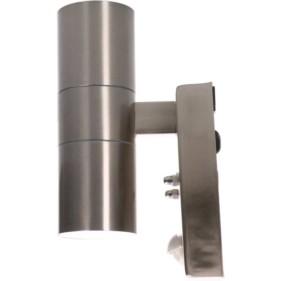 LED's Light stainless steel LED Outdoor Lamp with Motion Sensor - 2 lights up &amp; down - IP44 - Silver - LED.nl