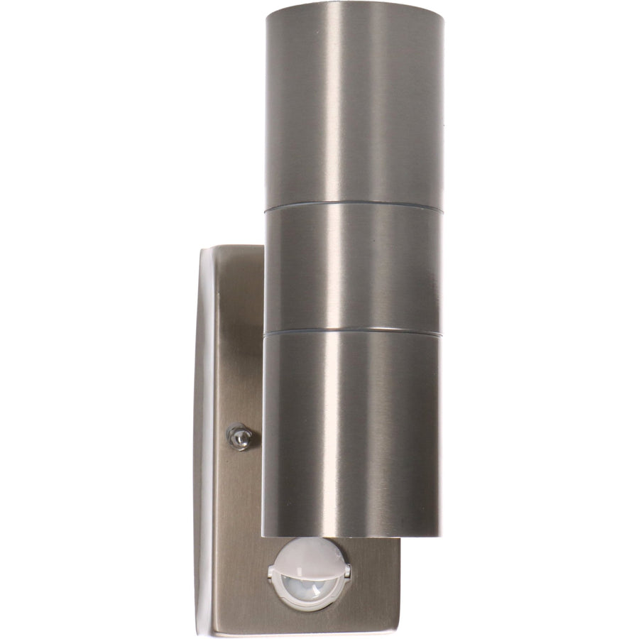 LED's Light stainless steel LED Outdoor Lamp with Motion Sensor - 2 lights up &amp; down - IP44 - Silver - LED.nl