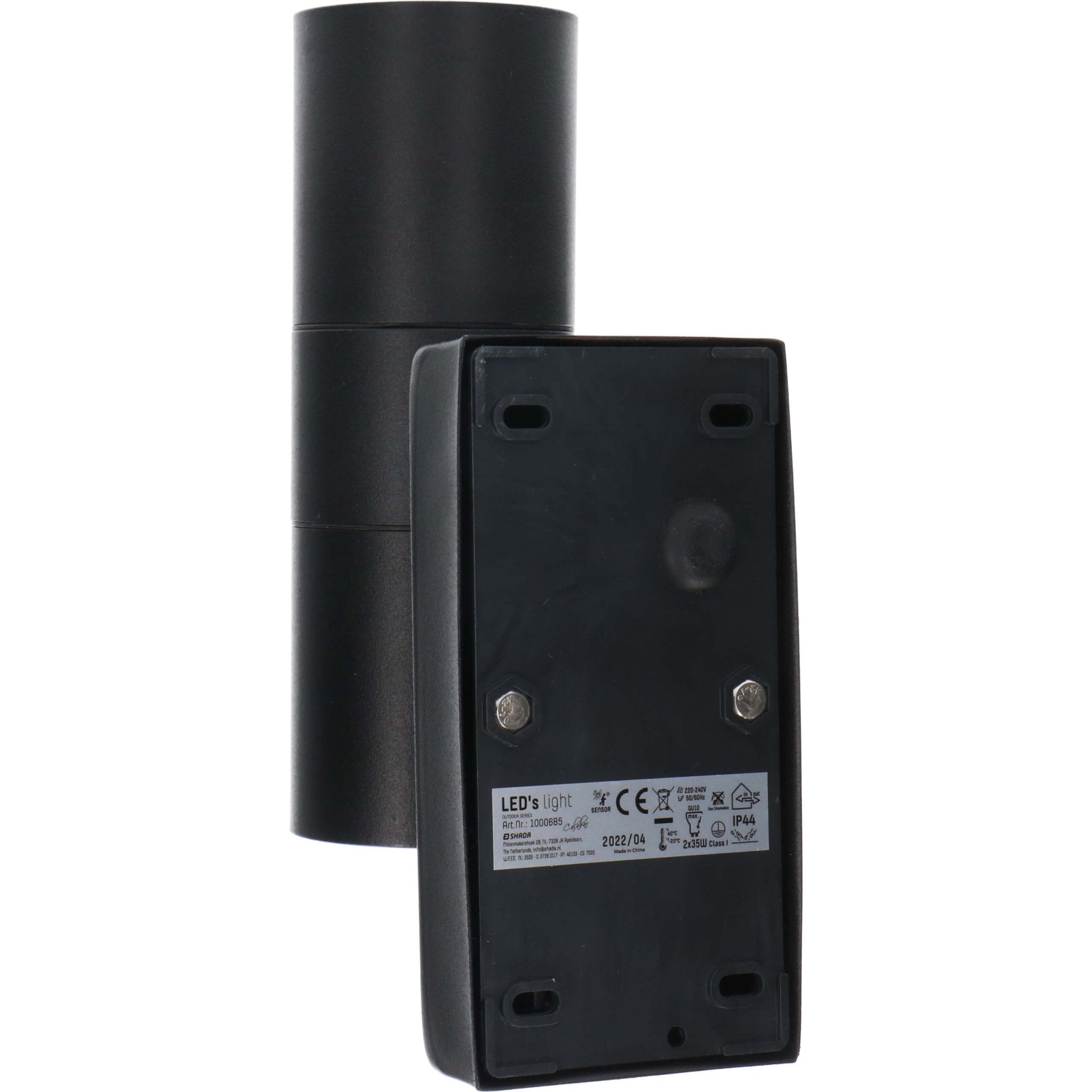 LED's Light RVS LED Buitenlamp met Bewegingssensor - 2 lichts up & down - IP44 - Zwart Buitenlampen LED.nl