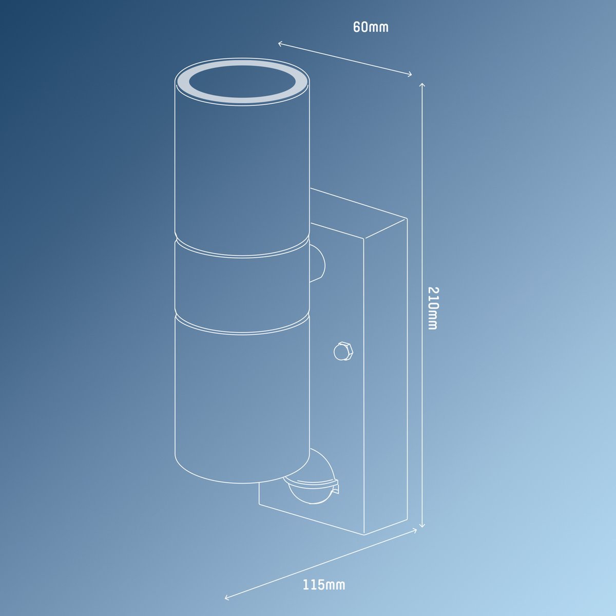 LED's Light RVS LED Buitenlamp met Bewegingssensor - 2 lichts up & down - IP44 - Zwart Buitenlampen LED.nl