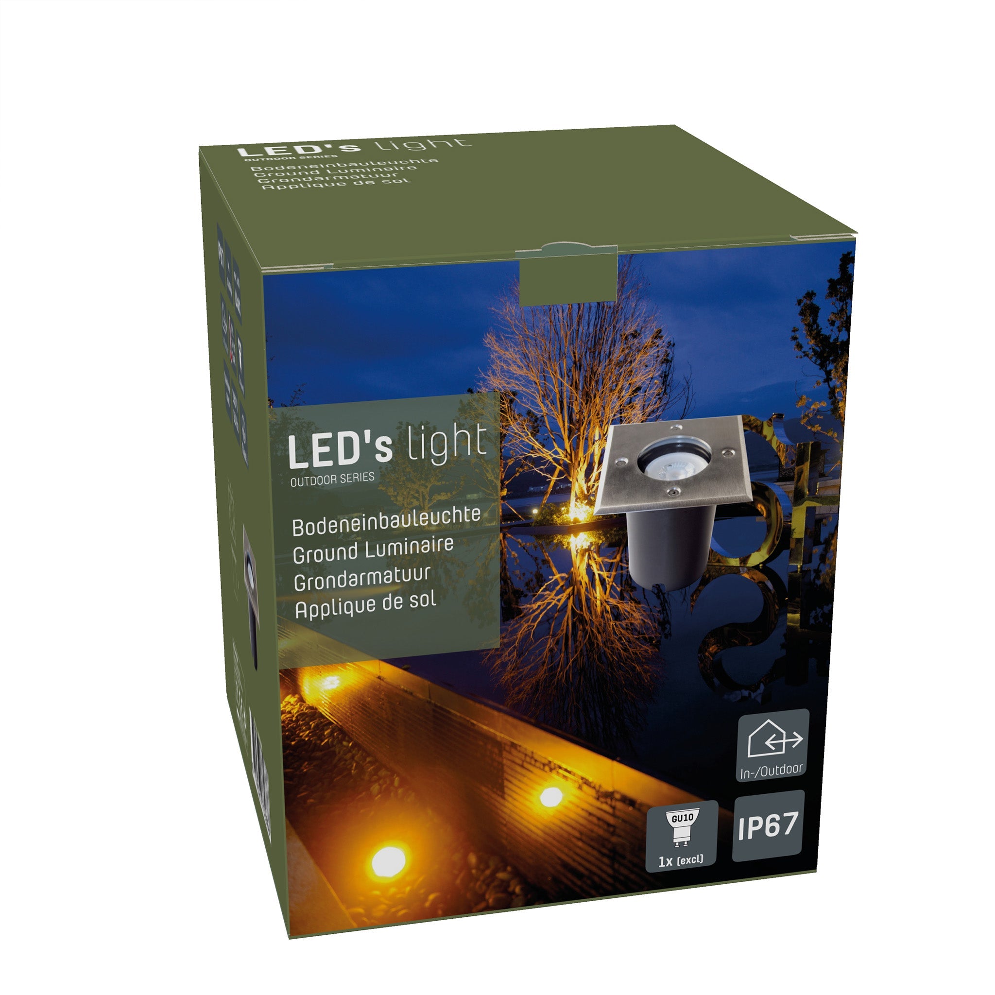 LED's Light RVS LED Grondspot inbouw vierkant - Voor oprit en tuin - IP67 waterdicht - Zilver LED.nl