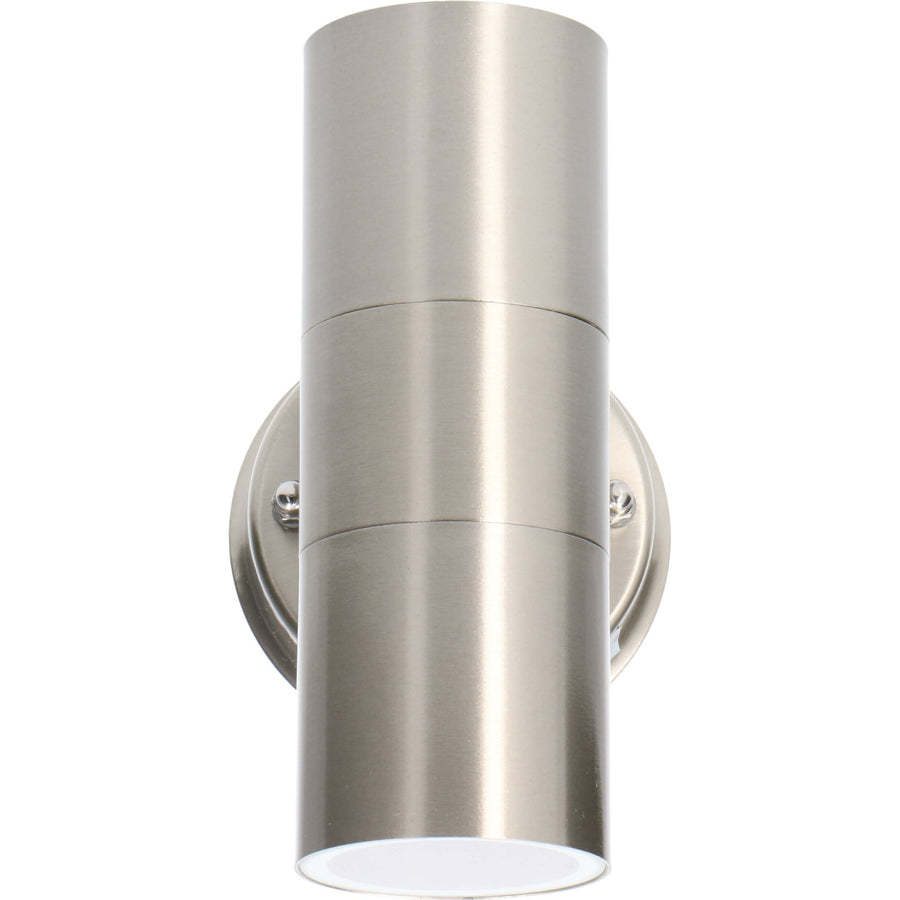 LED's Light stainless steel LED Wall Lamp Outdoor - Spot with 2 x GU10 fitting - Model Catania - IP44 - Silver - LED.nl