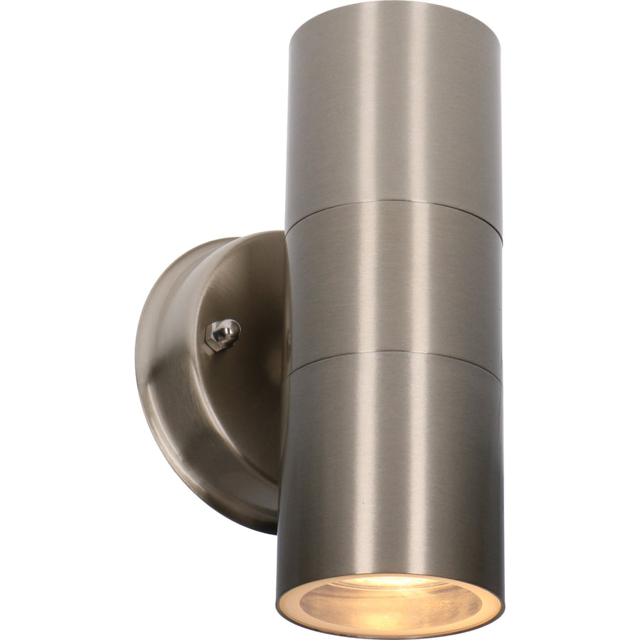 LED's Light stainless steel LED Wall Lamp Outdoor - Spot with 2 x GU10 fitting - Model Catania - IP44 - Silver - LED.nl