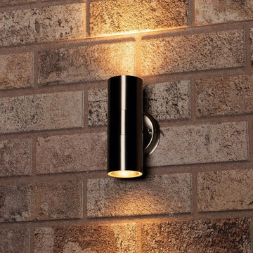 LED's Light stainless steel LED Wall Lamp Outdoor - Spot with 2 x GU10 fitting - Model Catania - IP44 - Silver - LED.nl