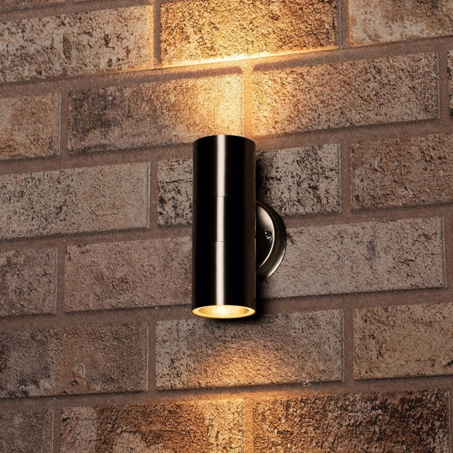 LED's Light stainless steel LED Wall Lamp Outdoor - Spot with 2 x GU10 fitting - Model Catania - IP44 - Silver - LED.nl