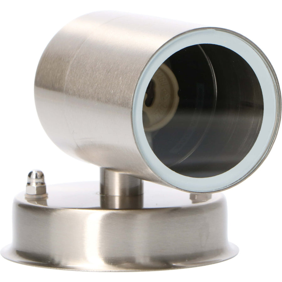 Stainless Steel LED Wall Lamp Outdoor - Spot with GU10 fitting - Model Monza - IP44 - Silver - LED.nl