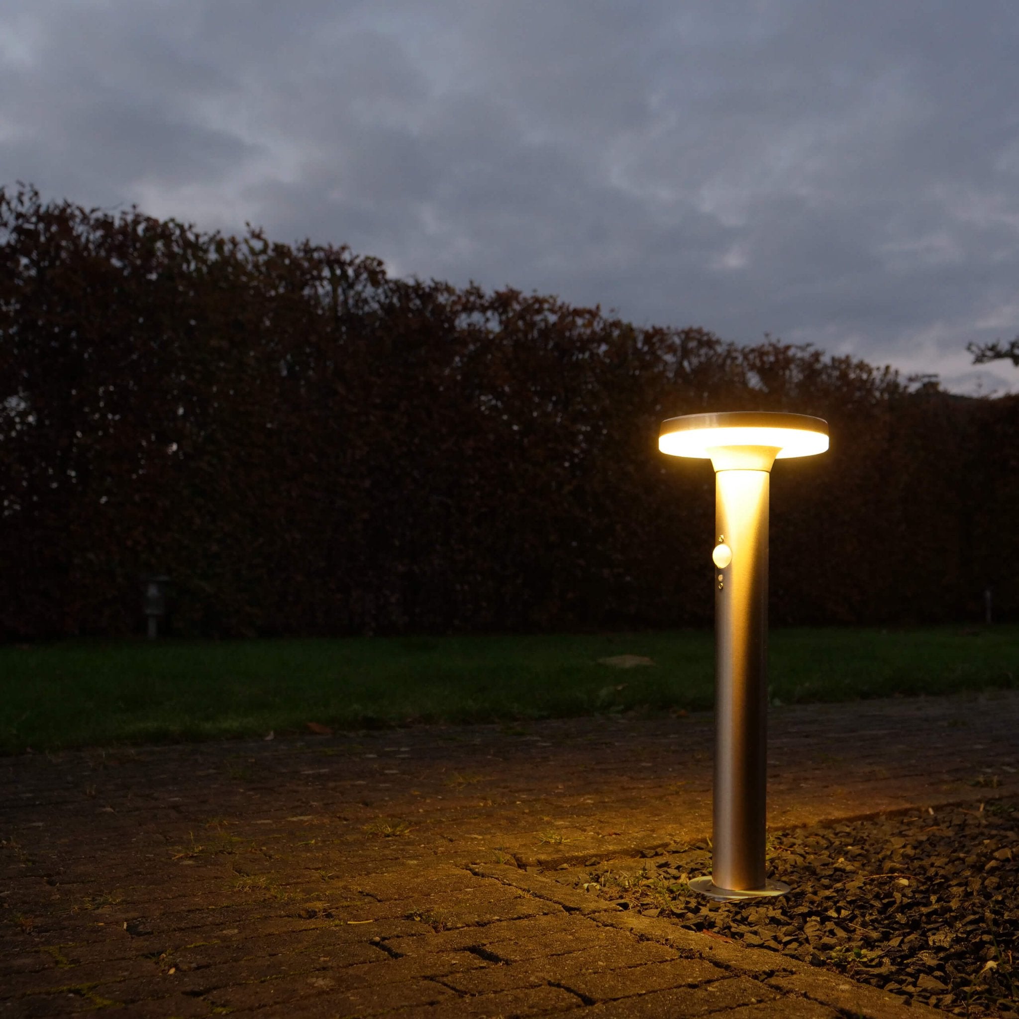 LED's Light RVS Solar LED Tuin Lantaarnpaal met Bewegingssensor - Draadloos - 3 standen - Zilver Lantaarns LED.nl
