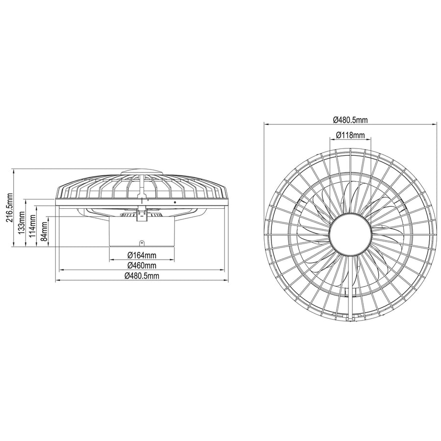 LED's Light Plafondlamp met LED verlichting en ventilator - Dimbaar en instelbare kleurtemperatuur – Incl. afstandsbediening Plafondventilatoren LED.nl