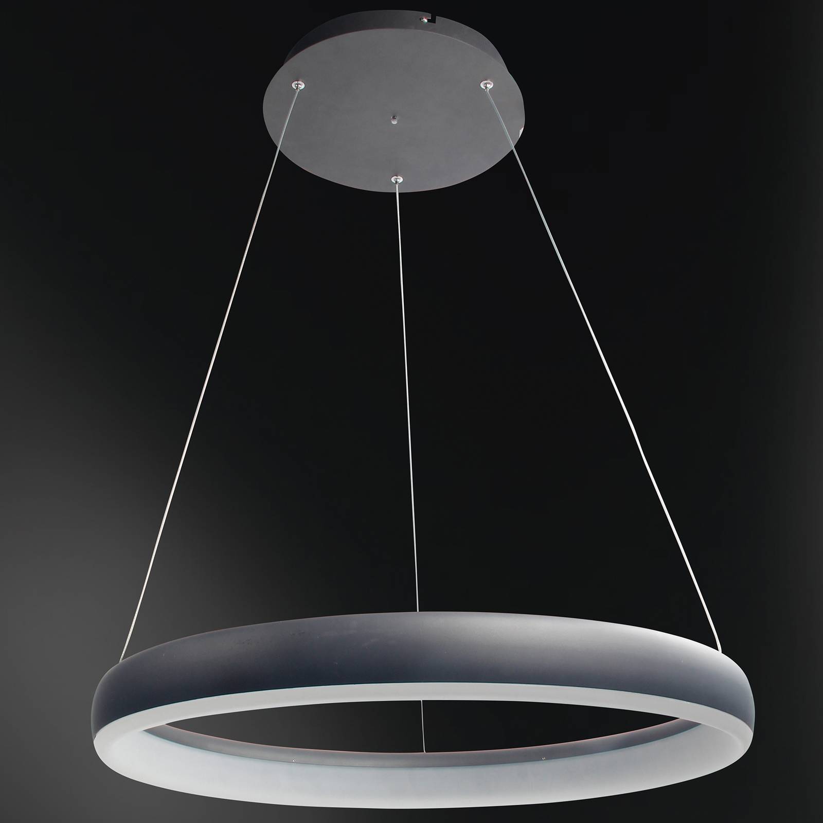 Smart LED Hanglamp ring 60 cm - Bedienbaar met afstandsbediening en app - White & Color - Zwart Hanglampen LED.nl