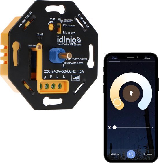 Smart WIFI dimmer with App - Suitable for all dimmable lamps - 0 to 250W - LED.nl