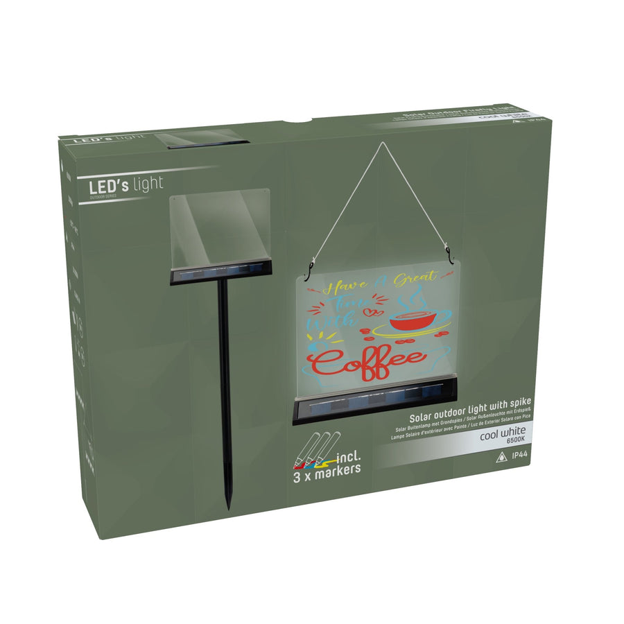 LED's Light Solar LED Display Writing Board Outdoor - Wireless Solar Powered - Incl. Pen - LED.nl