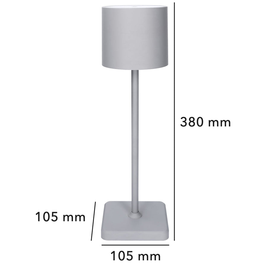 LED's Light Oplaadbare LED Tafellamp - Dimbaar via aanraking - Binnen en buiten - Grijs Tafellampenen LED.nl
